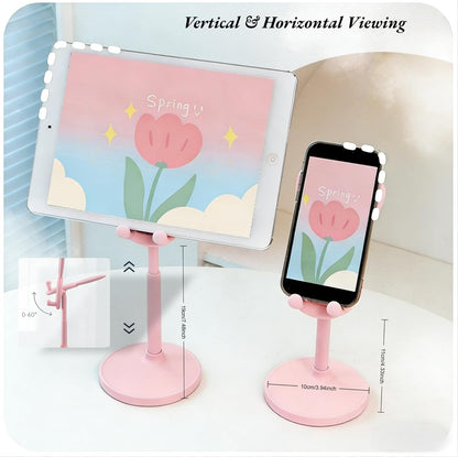 1 Pack Cute Phone Stand，Bunny Favor Cell Phone Stand for Desk，Cute Rabbit Phone Holder Compatible with Iphone, Kindle, Ipad, Switch, 4-10In All Phones (Pink)
